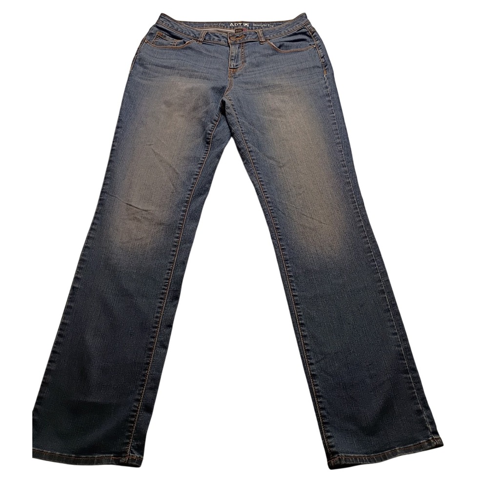 Apt. 9 Curvy Straight Leg Blue Jeans Women's Size 10 Medium Wash Denim NWOT